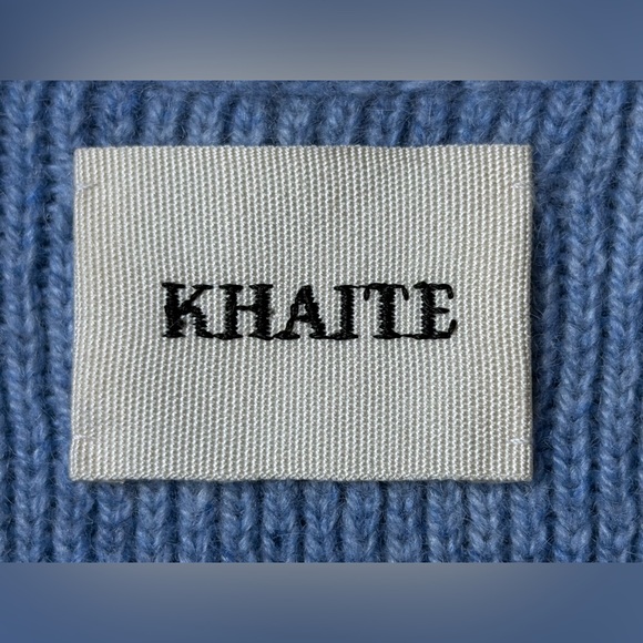 $1480 KHAITE Lenina Cashmere V-Neck Light Blue Sweater - Size M - Picture 12 of 13